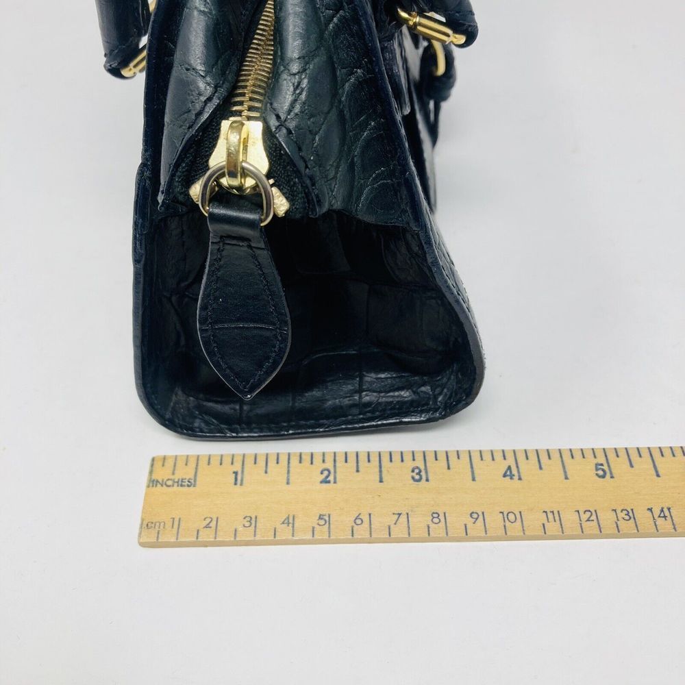 Vintage Dooney & Bourke Made In Italy Croc Leather Black Shoulder Bag Rare EUC - Picture 9 of 11